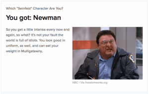Buzzfeed Seinfeld quiz results