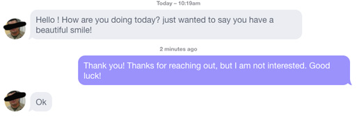 OkCupid nice message